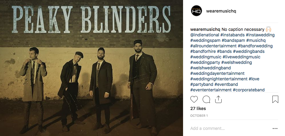 South Wales band Indienational dressed as Peaky Blinders