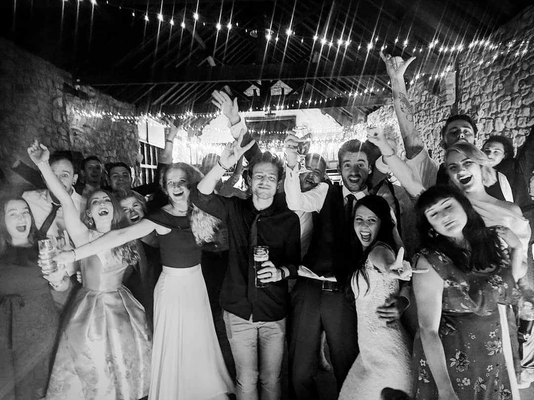 Wedding band in South Wales crowd selfie