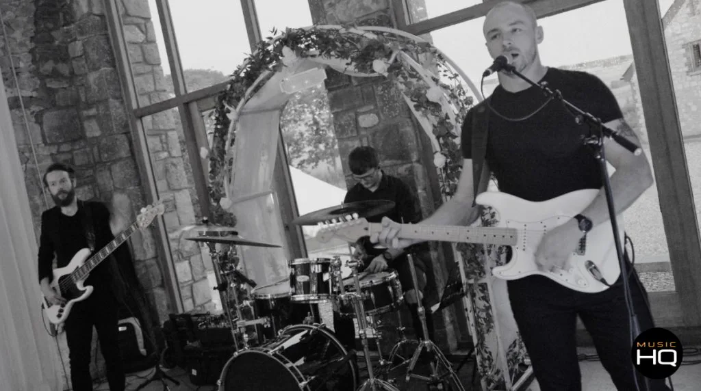 Trilogy wedding band at Rosedew Farm