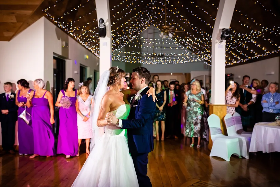 bride and groom first dance at Canada lodge